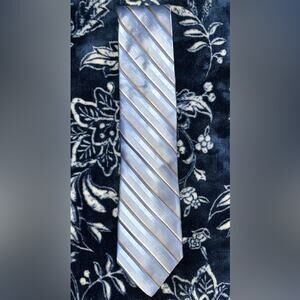 Paul Dione Men's Necktie Blue Striped Pure Silk